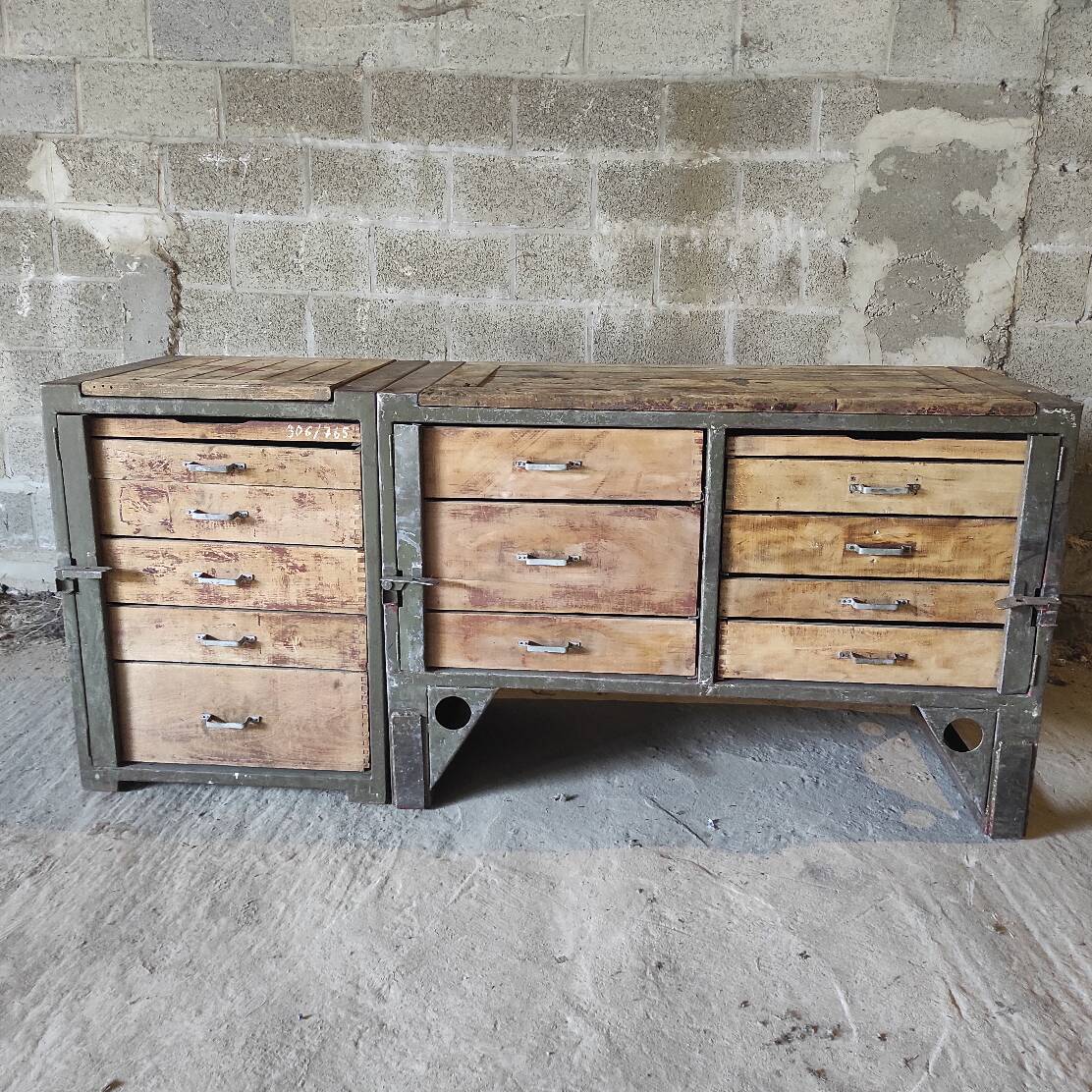 Opel Blitz Workbench Set | Vintage Military Table & Drawer Unit