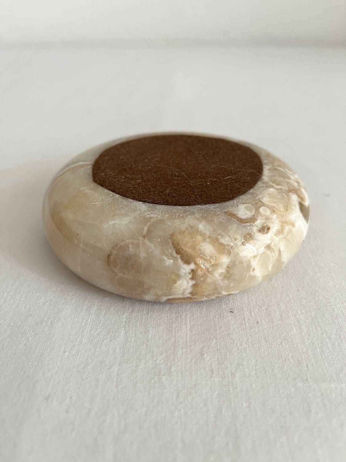 Vintage round alabaster ashtray