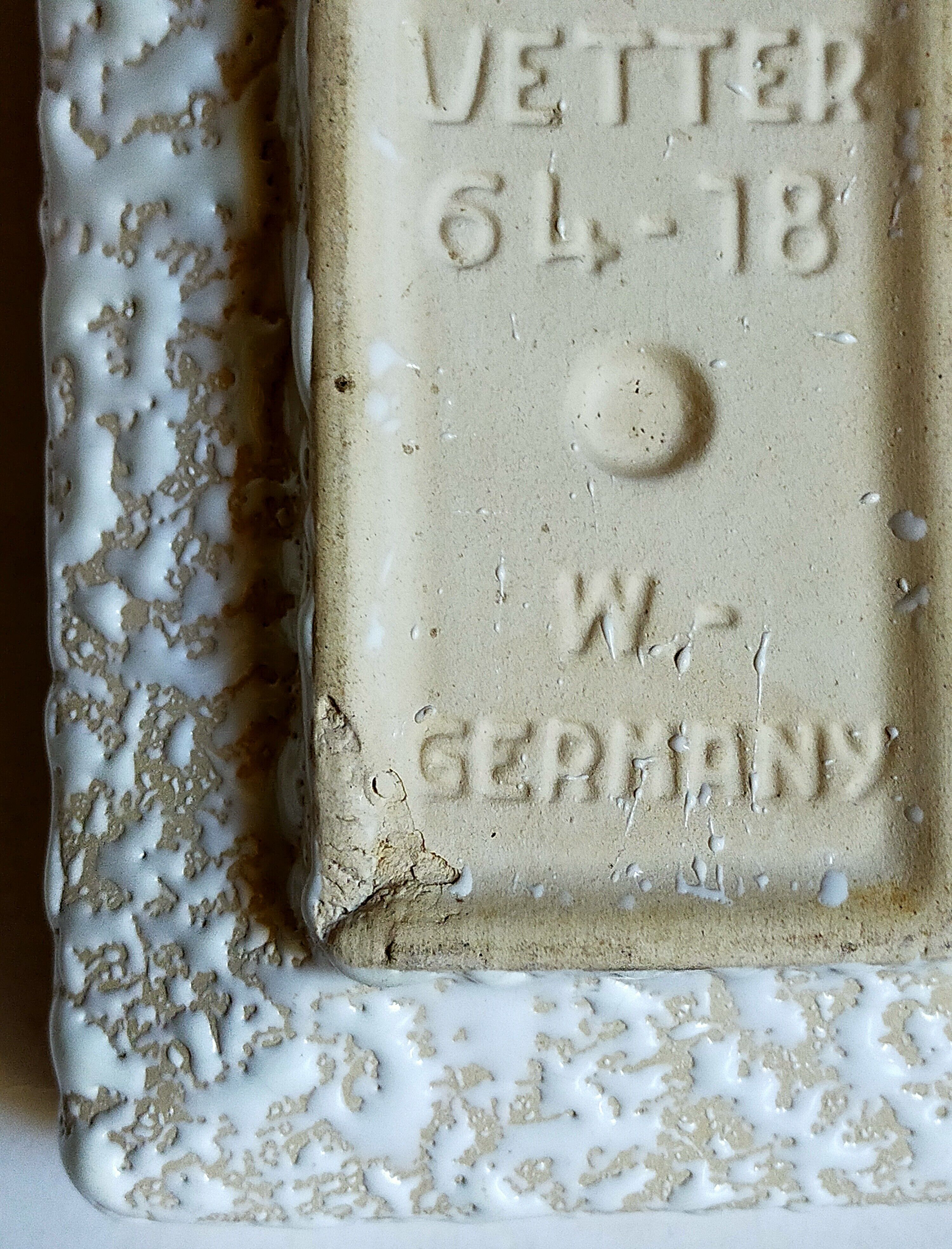 Ceramic cactus pot veter, west-germany model n° 64 with white foam