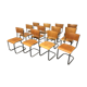Ensemble de 12 chaises en acier tubulaire Mart Stam
