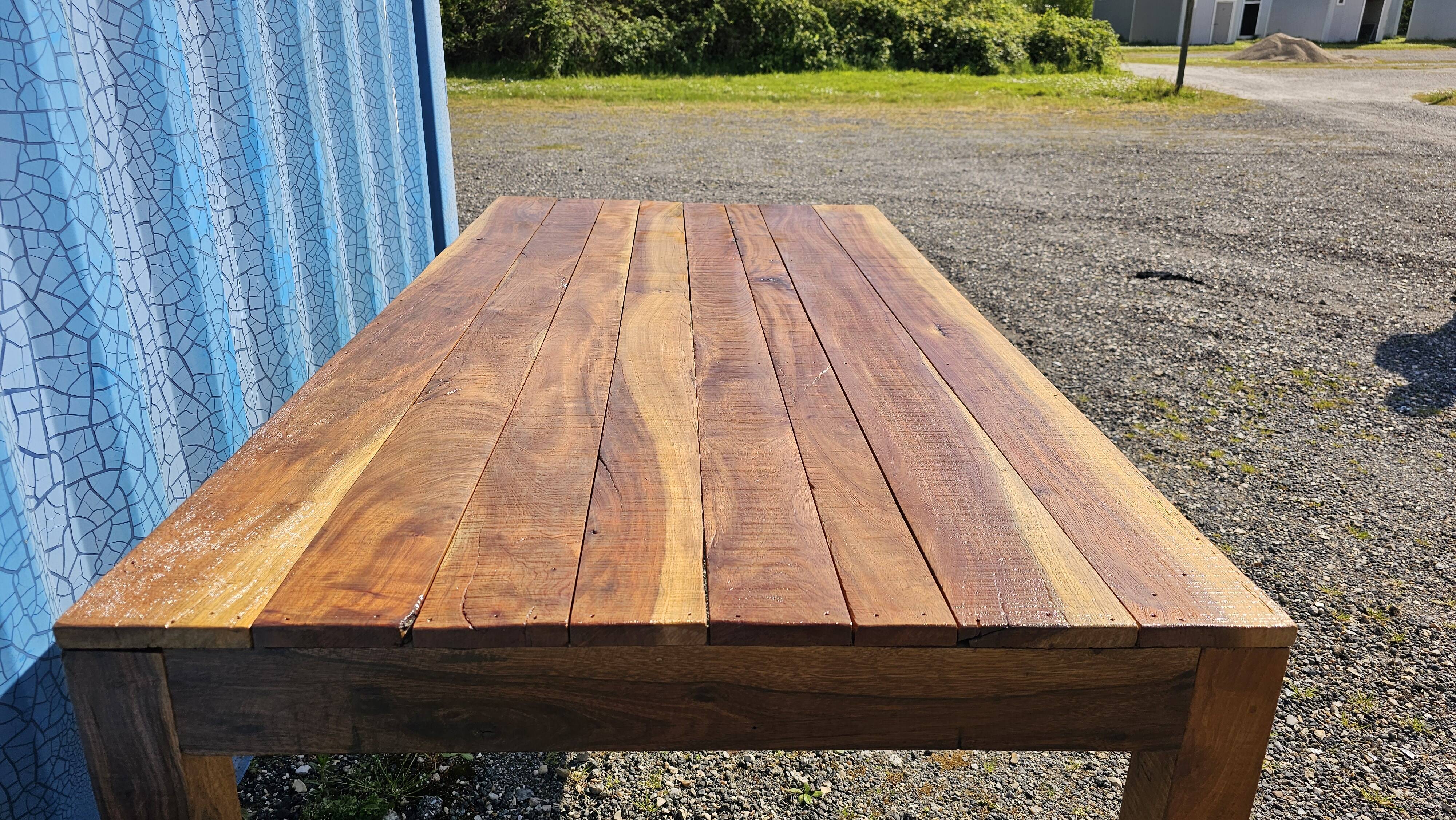 Rectangular teak dining table