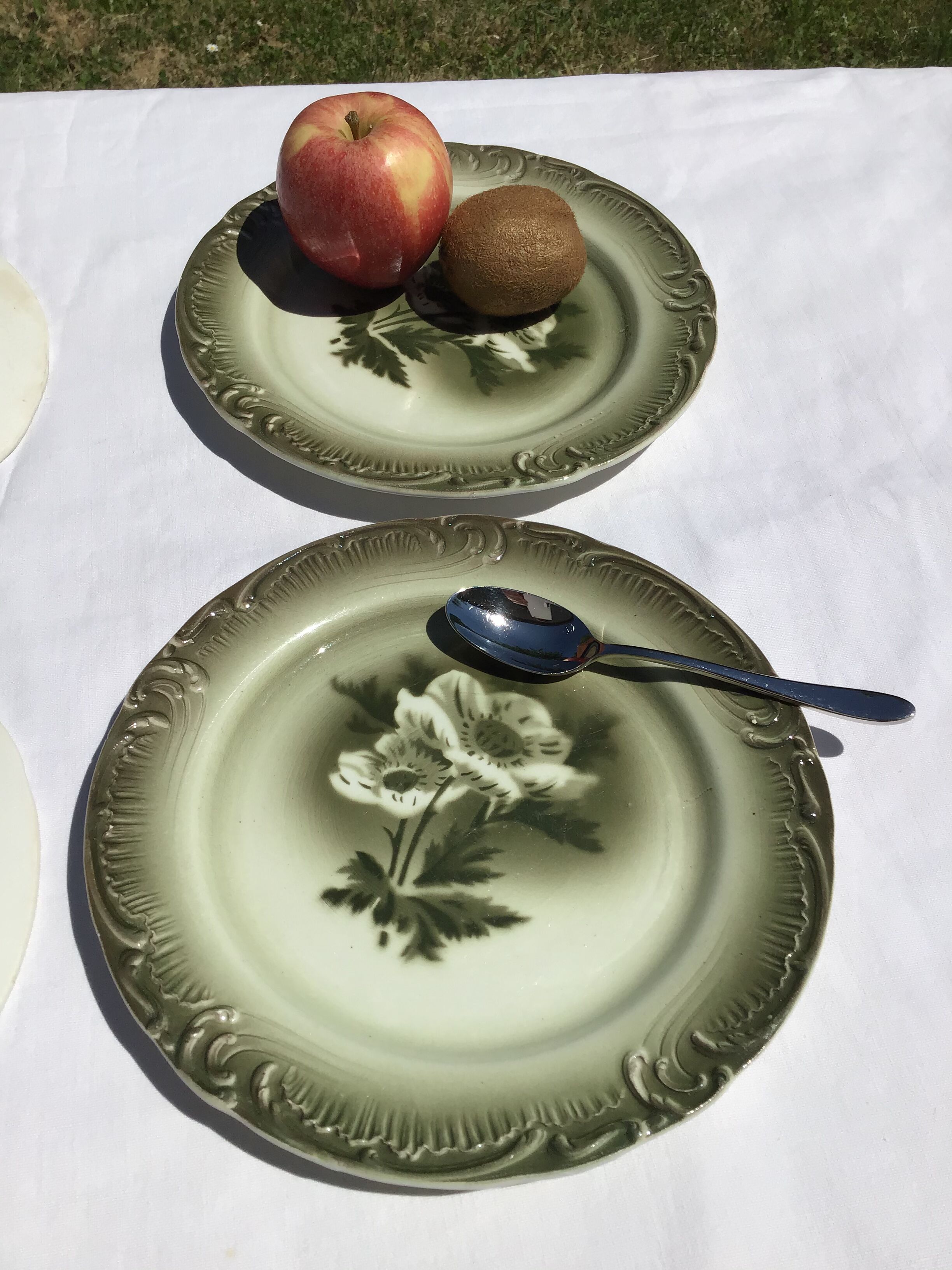 6 Gien dessert anemones opaque porcelain porcelain