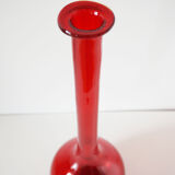Italian red blown glass bottle EMPOLI