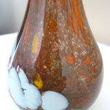 Art blown glass vase with inclusions of many colors