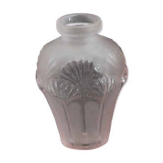 Vase rose en verre