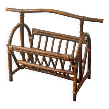 Rattan magazine rack