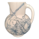 Pitcher jug vase earthenware floral decor blue early 20th century