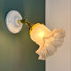 Vintage frosted glass tulip wall light