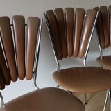 Lot of 4 chairs vintage petals 1970s