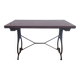 Bistro table wood and wrought iron tray