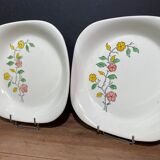 Pair of dishes in Gien earthenware, Pascal décor