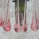 Pair of wall lamps spider drops pink Murano