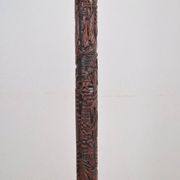 Art Deco Asian Style Carved Wood Floor Lamp, 1930s