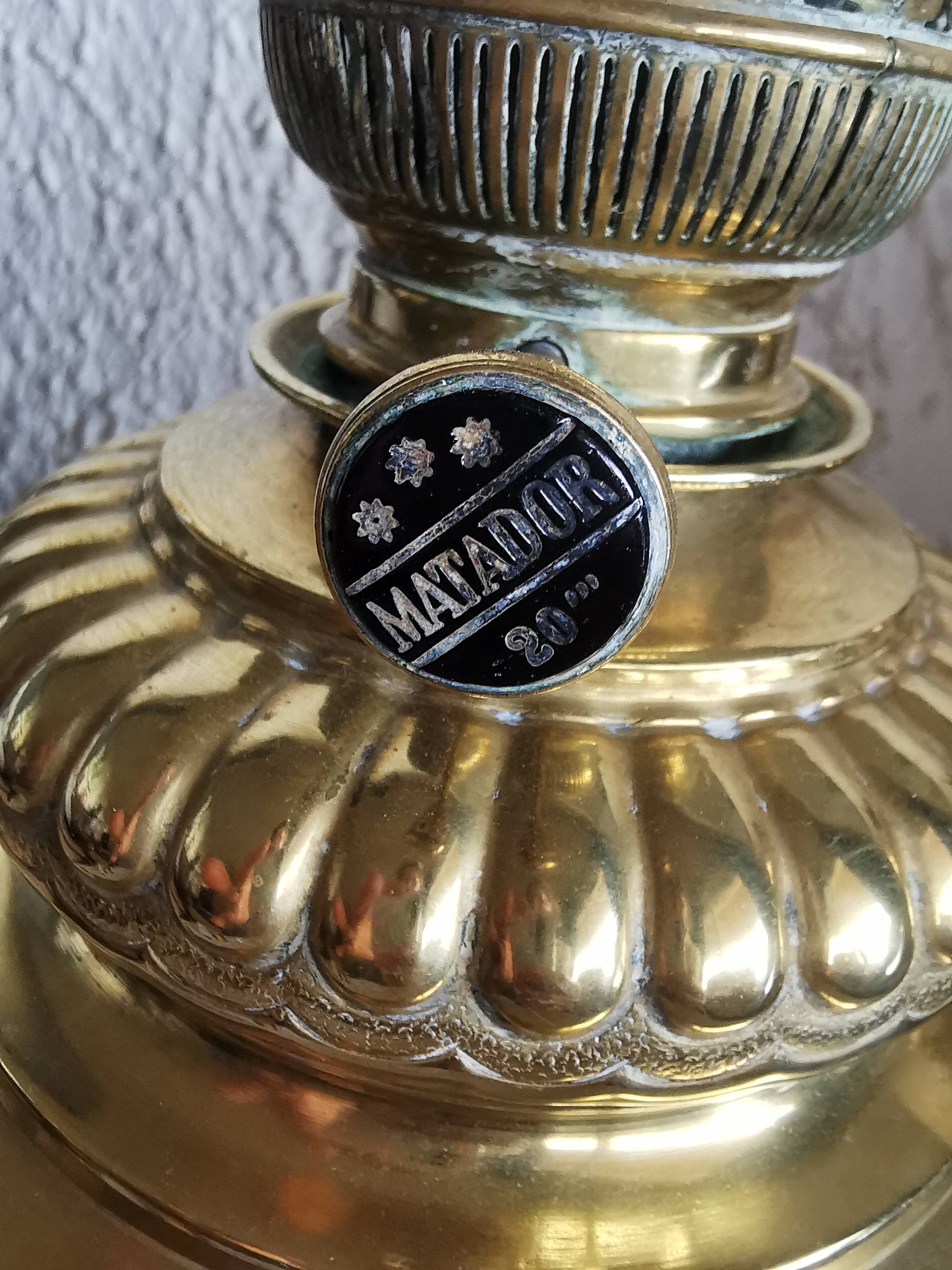 Lampe pétrole orientale laiton brûleur matador