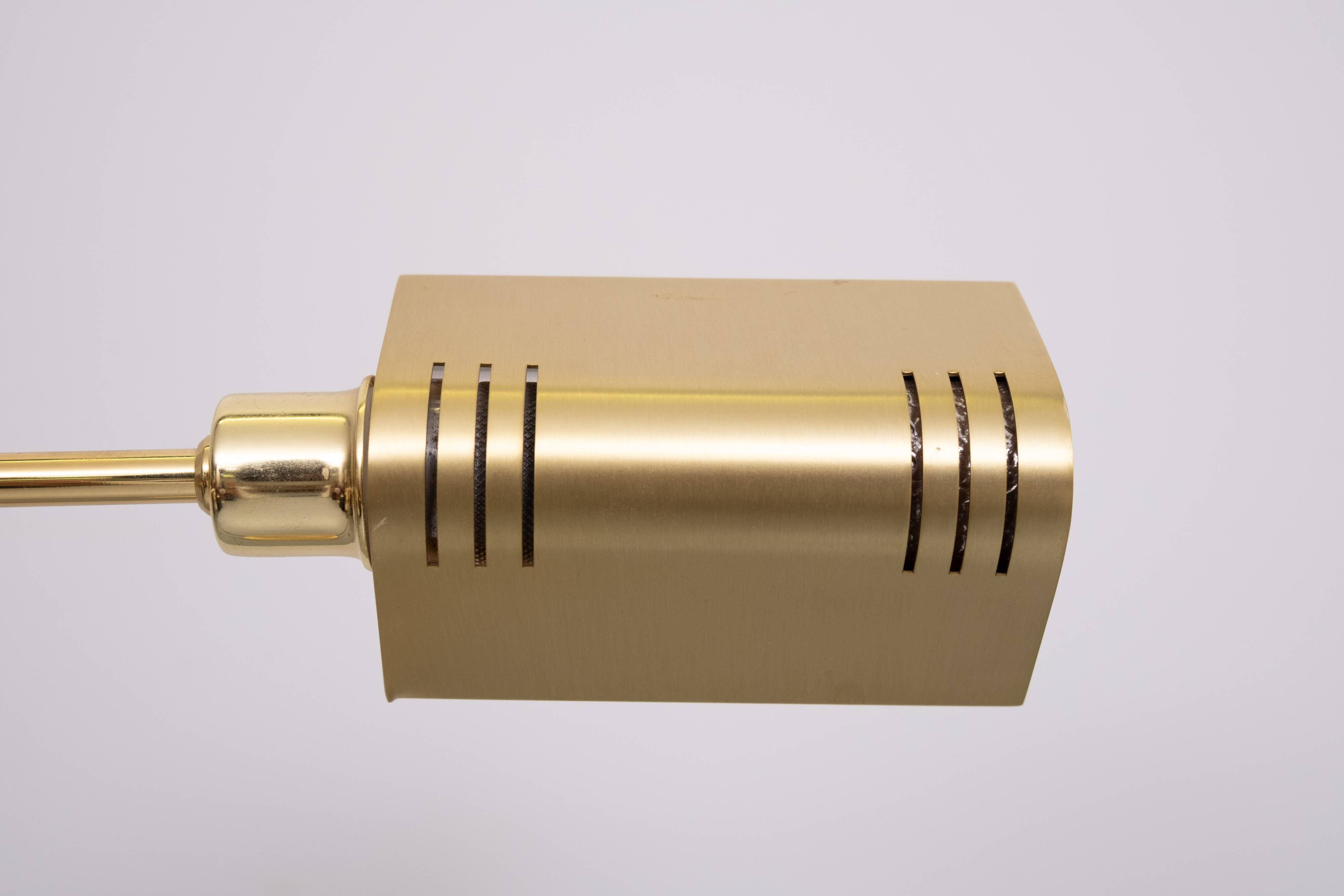 Holtkoetter Brass swing arm floor lamp Germany 1980s