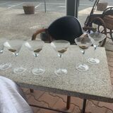 6 verres à cocktail doré à l or fin