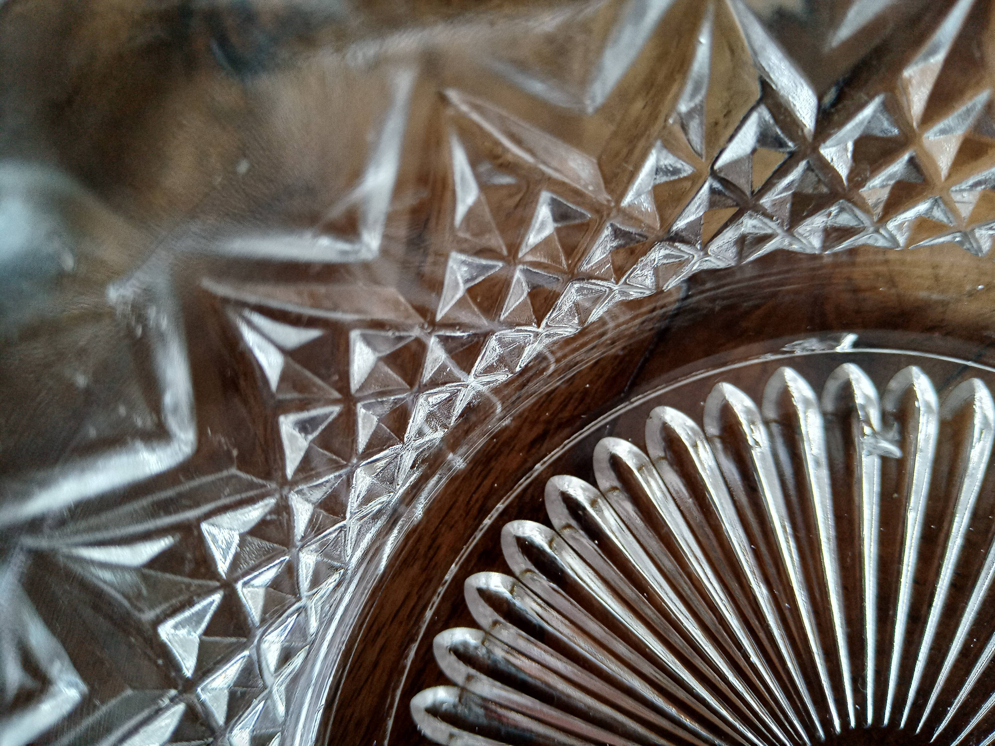 Dessert or vintage fruit salad service 7 pieces molded glass