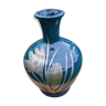 Vintage earthenware vase with pewter fleurs-de-lis motif
