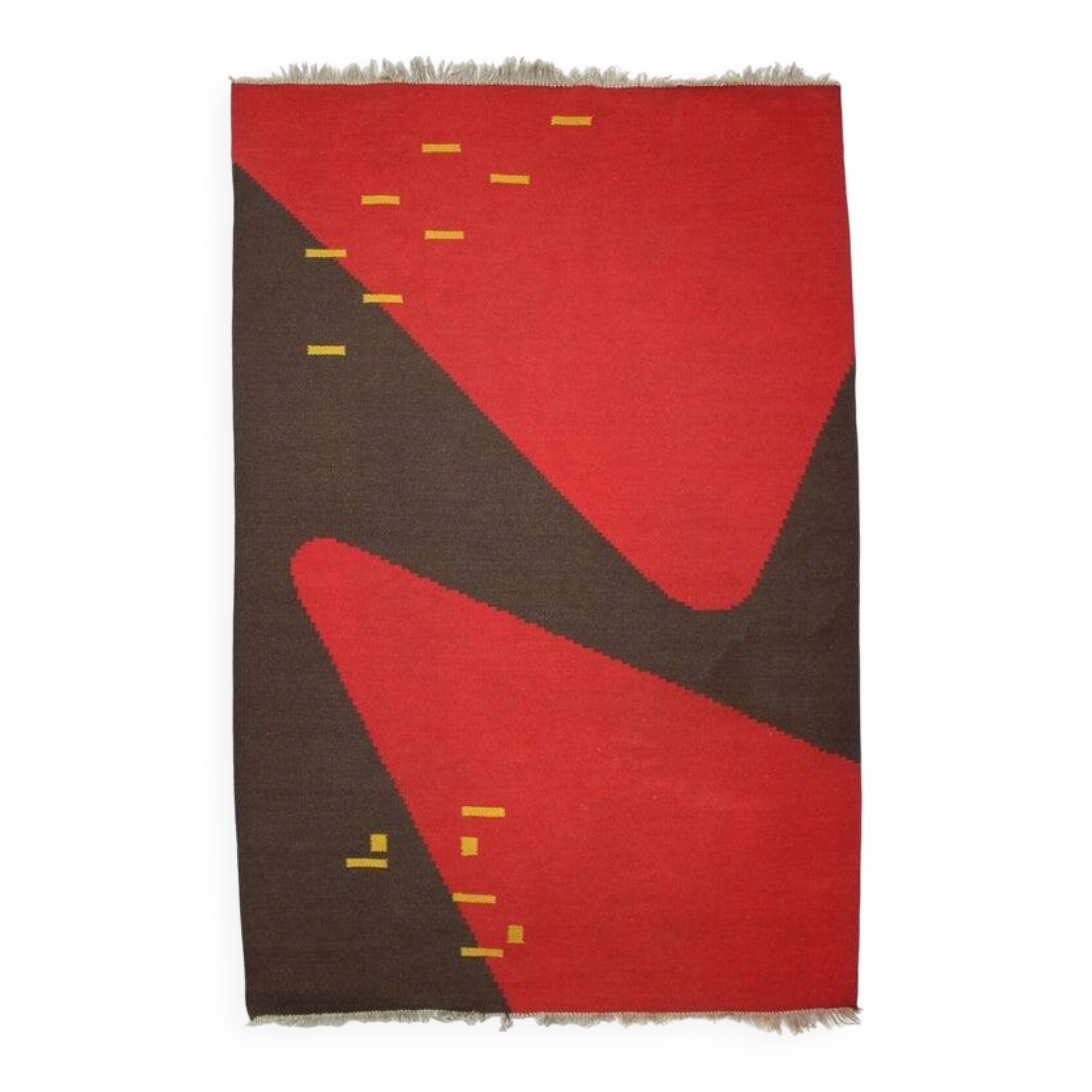 Design organic abstract geometric carpet/rug in style of Antonín Kybal, 1950s