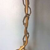 Lantern cage two lights translucent cylindrical glass and three-foot brass - classic style