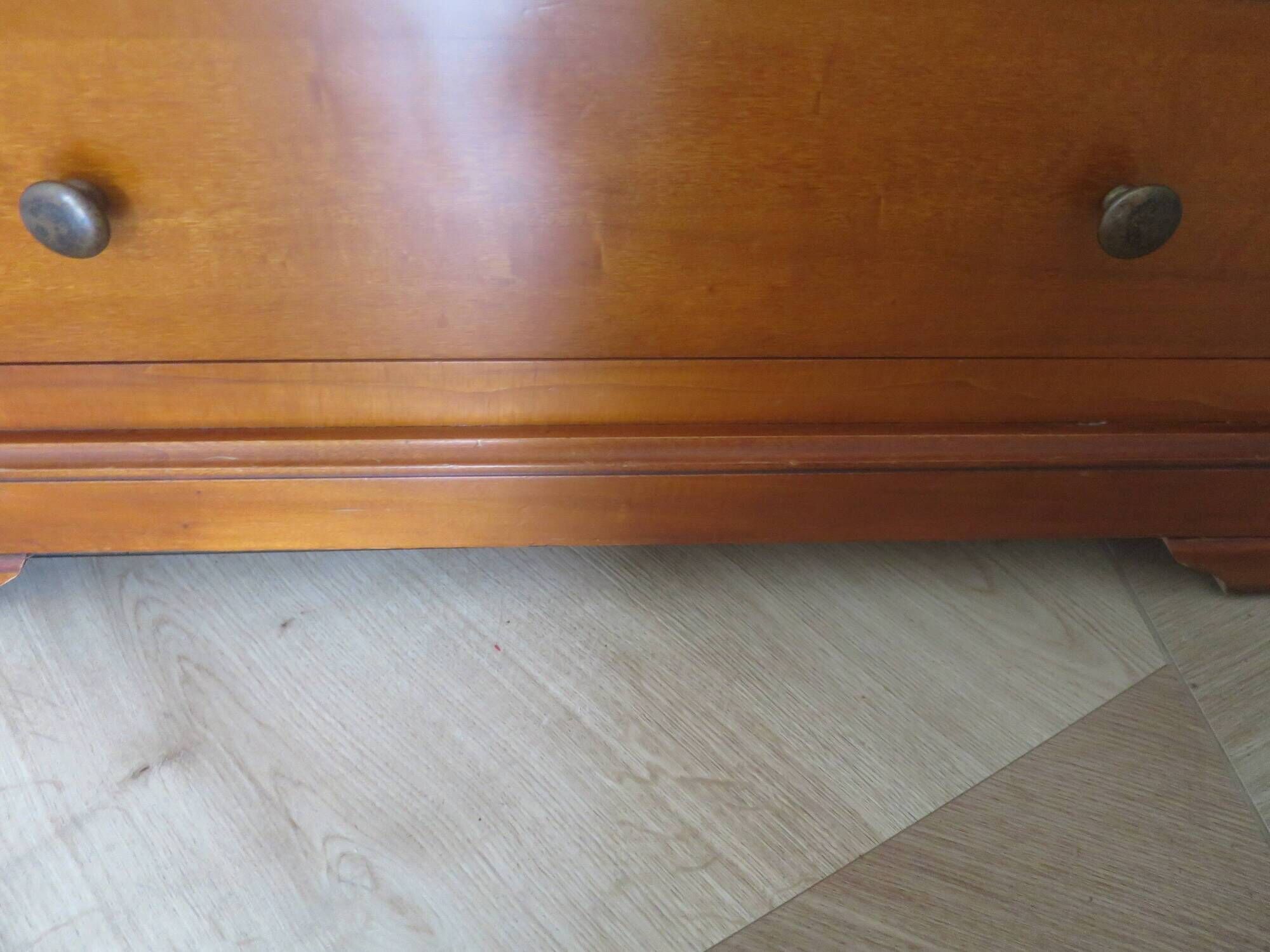 Vintage commode secretary dressing table sliding top 7 drawers cherry wood