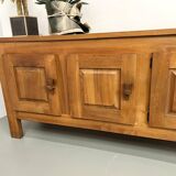 1950s Brutalist Sideboard in Solid Elm
