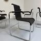 6 black tubular chairs design by Axel Bruchhäuser model D20 bauhaus