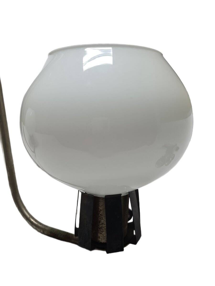 Vintage pendant light in white glass, Poland, 1960s