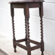 Table bois pieds tournés, table console bois, table ovale, sellette, porte-plante