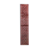 Handmade persian rug, red wool runner rug- 75x387cm