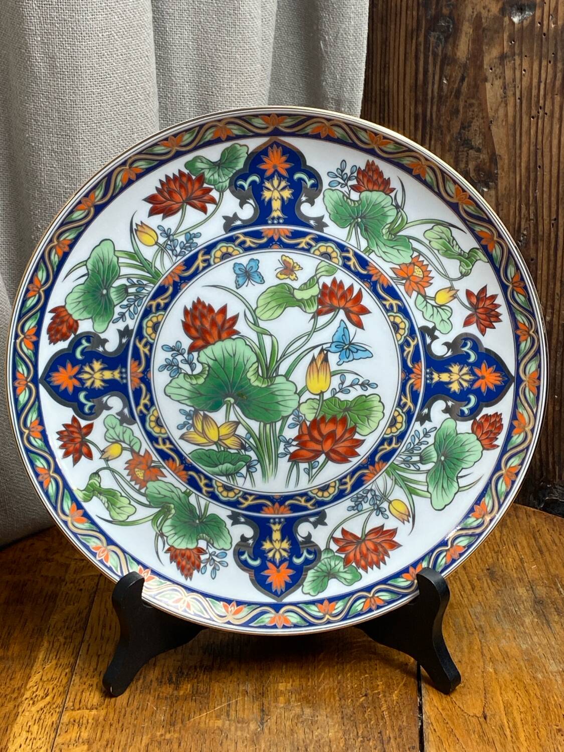 Vintage decorative porcelain plate, Japan