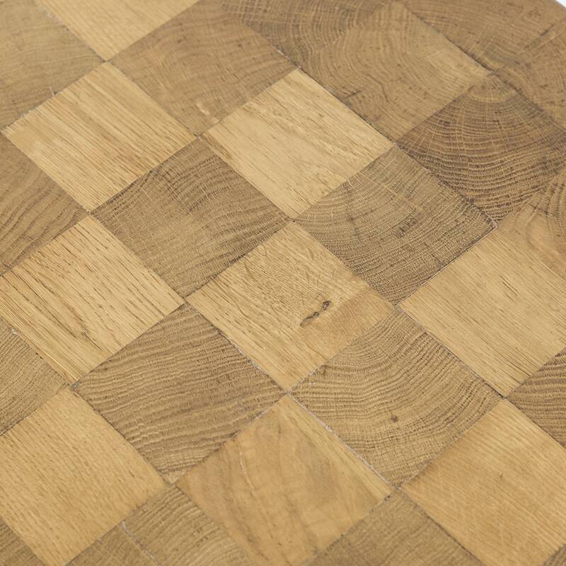 Rustic Vintage Brutalist Mid-Century Coffee Table in Oak