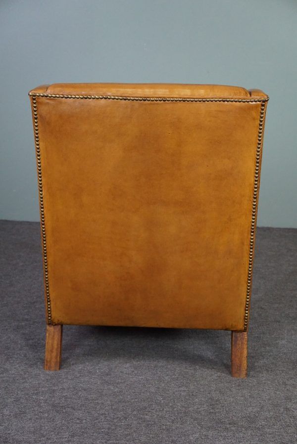 Modern charming armchair in sheepskin
