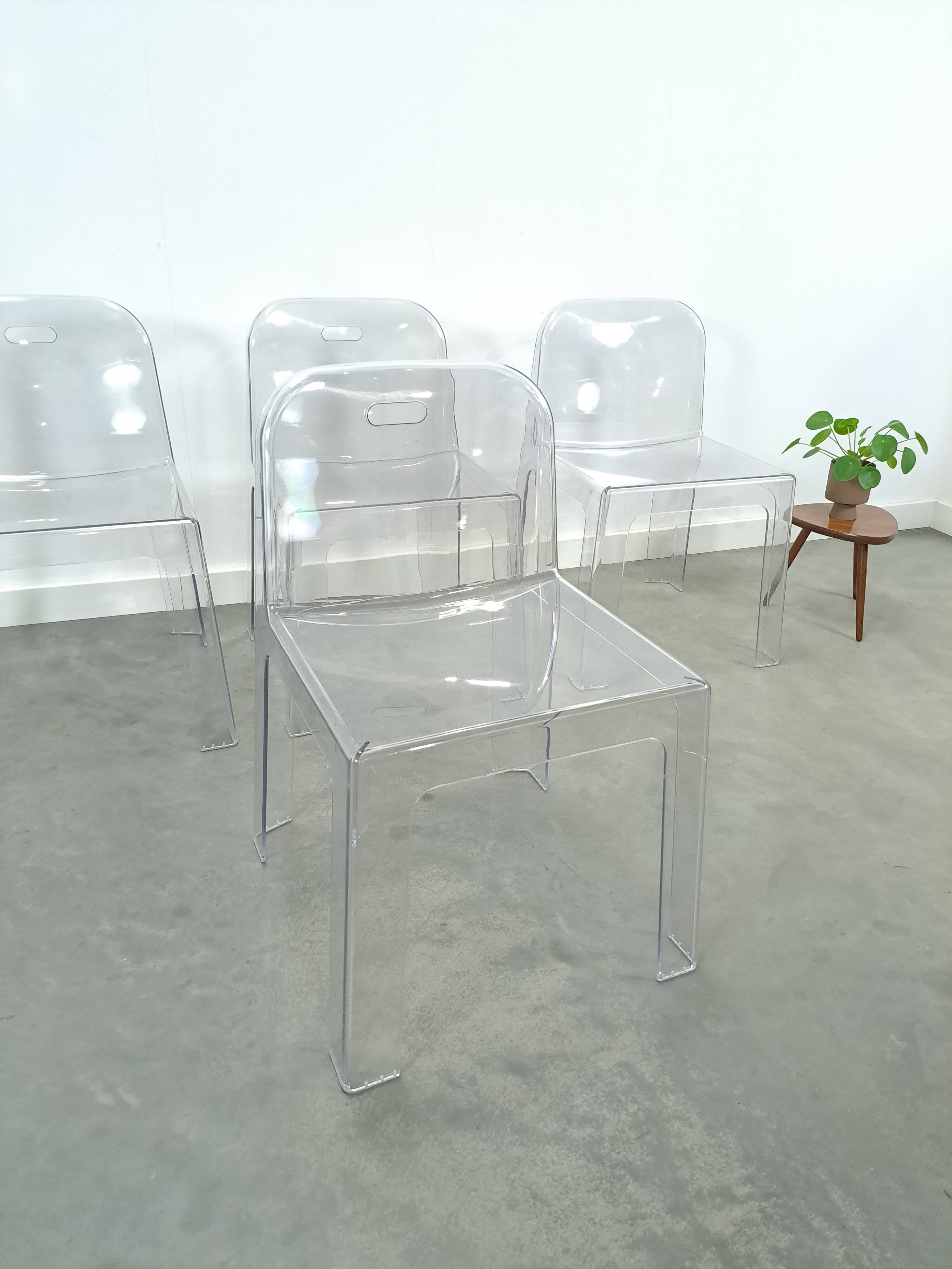Design plexiglas stapelbare stoelen Trono by Sottsass Associati 2005 Segis