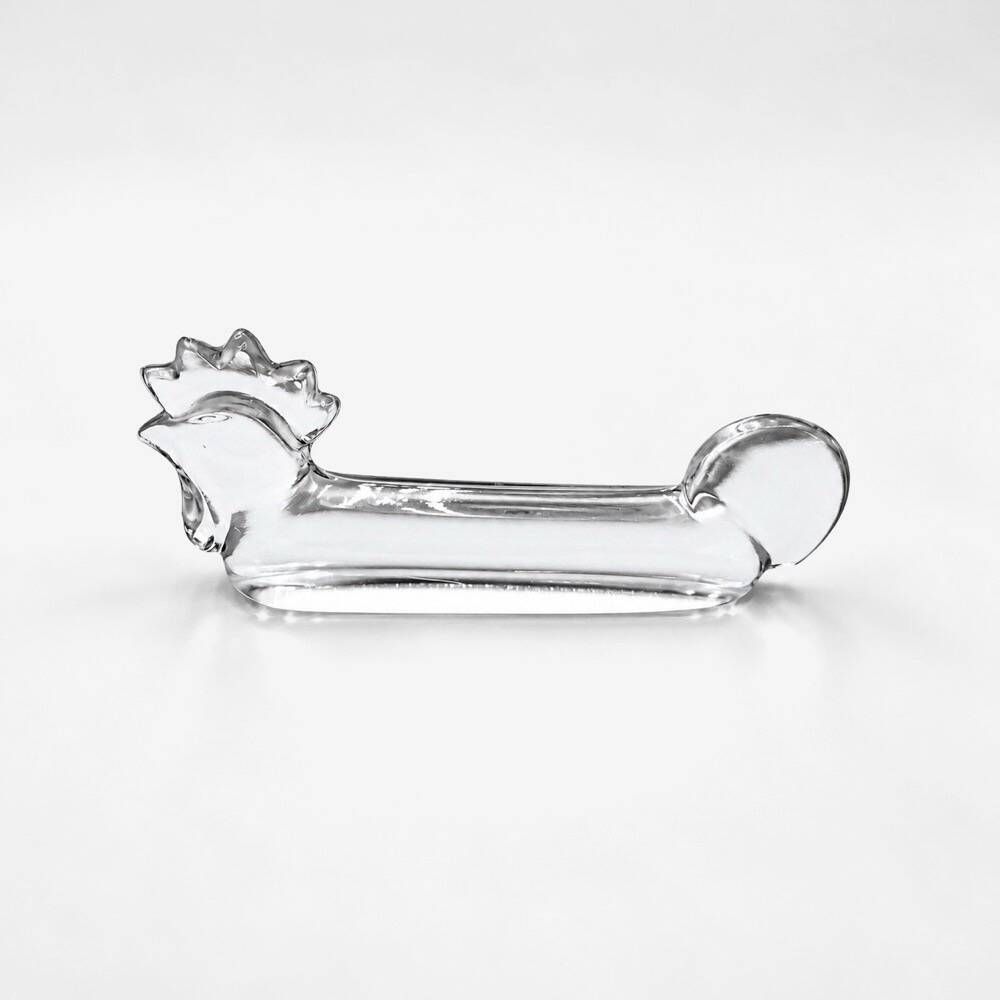 Crystal rooster knife rest Vannes-le-Châtel 1960s