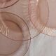 5 vintage Rosaline dessert plates in pink glass