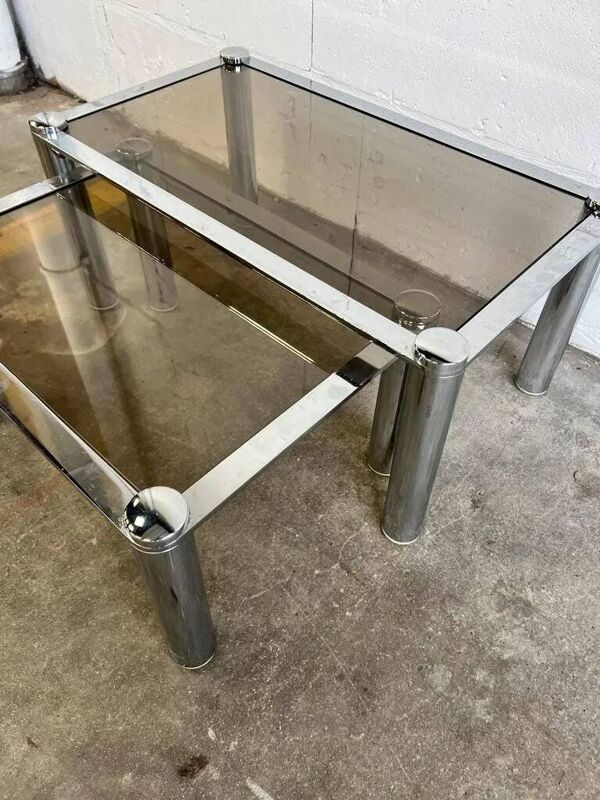 Ensemble de 2 tables gigognes vintage / table basse / tables d'appoint
