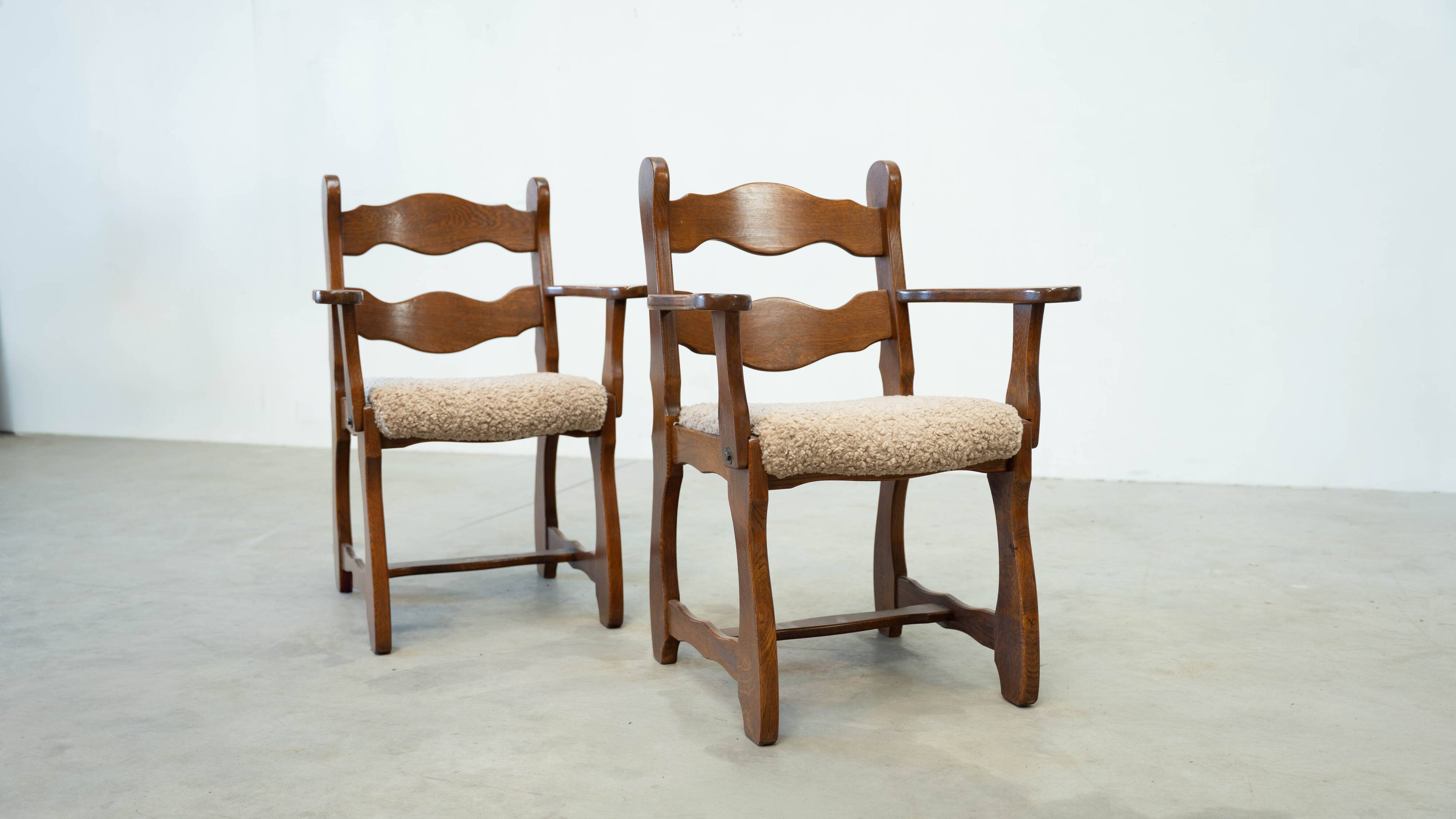 Set of two razorback armchairs
