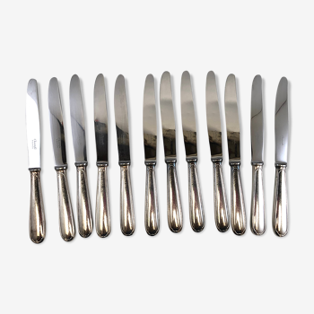 Christofle 12 couteaux en métal argenté modèle Versailles