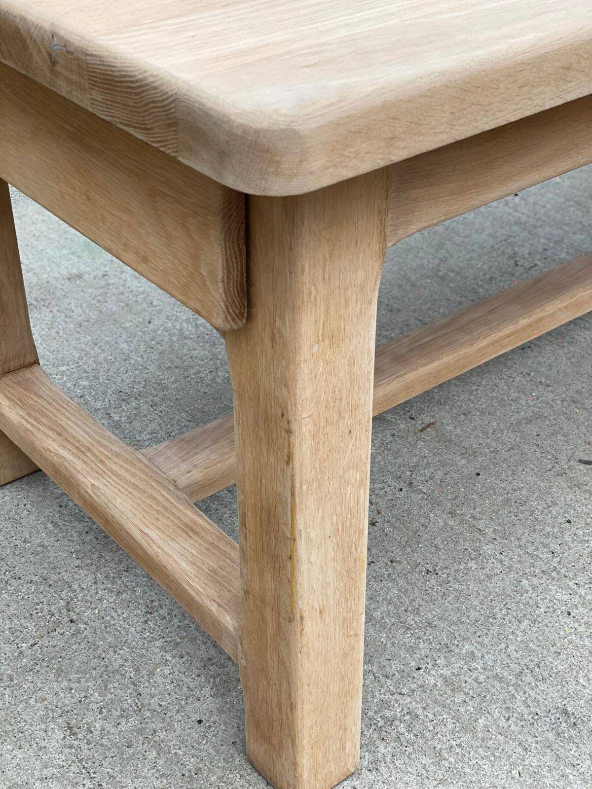 Extendable farmhouse table renovated in solid raw oak 2 drawers 2 benches 20