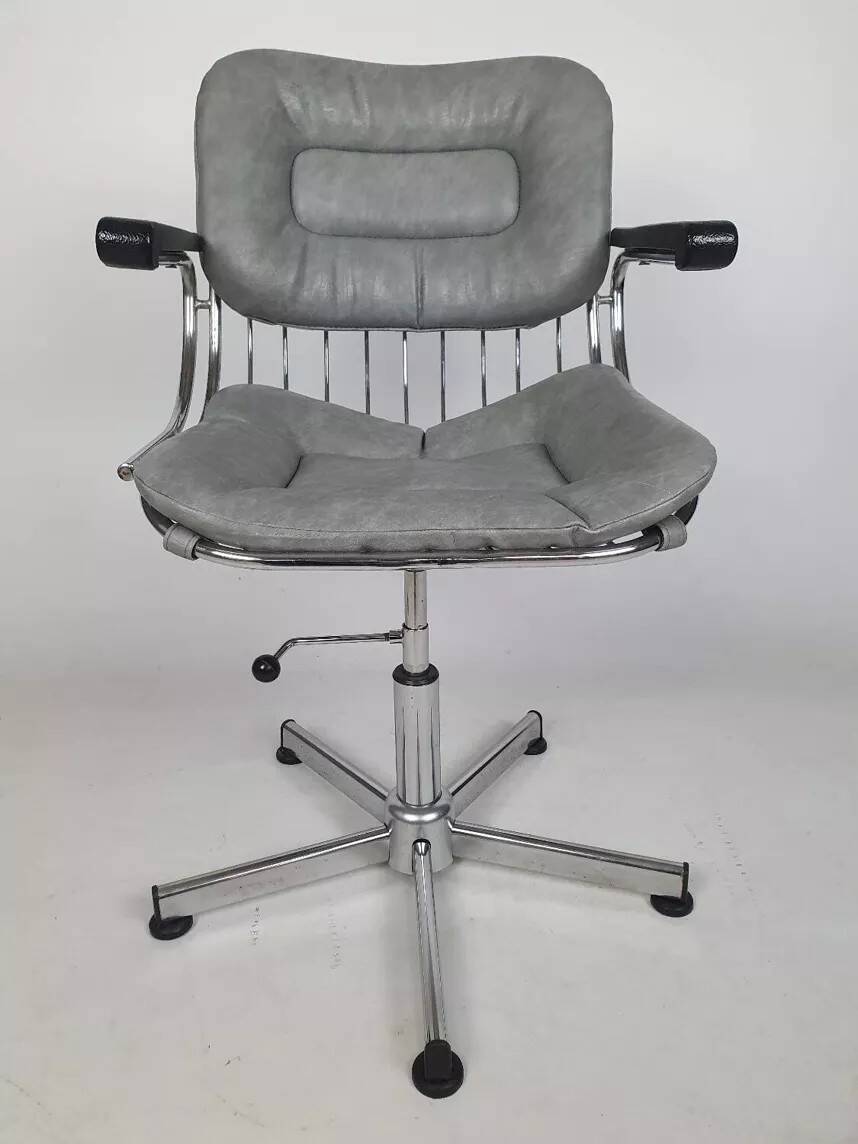 Vintage chrome swivel armchair