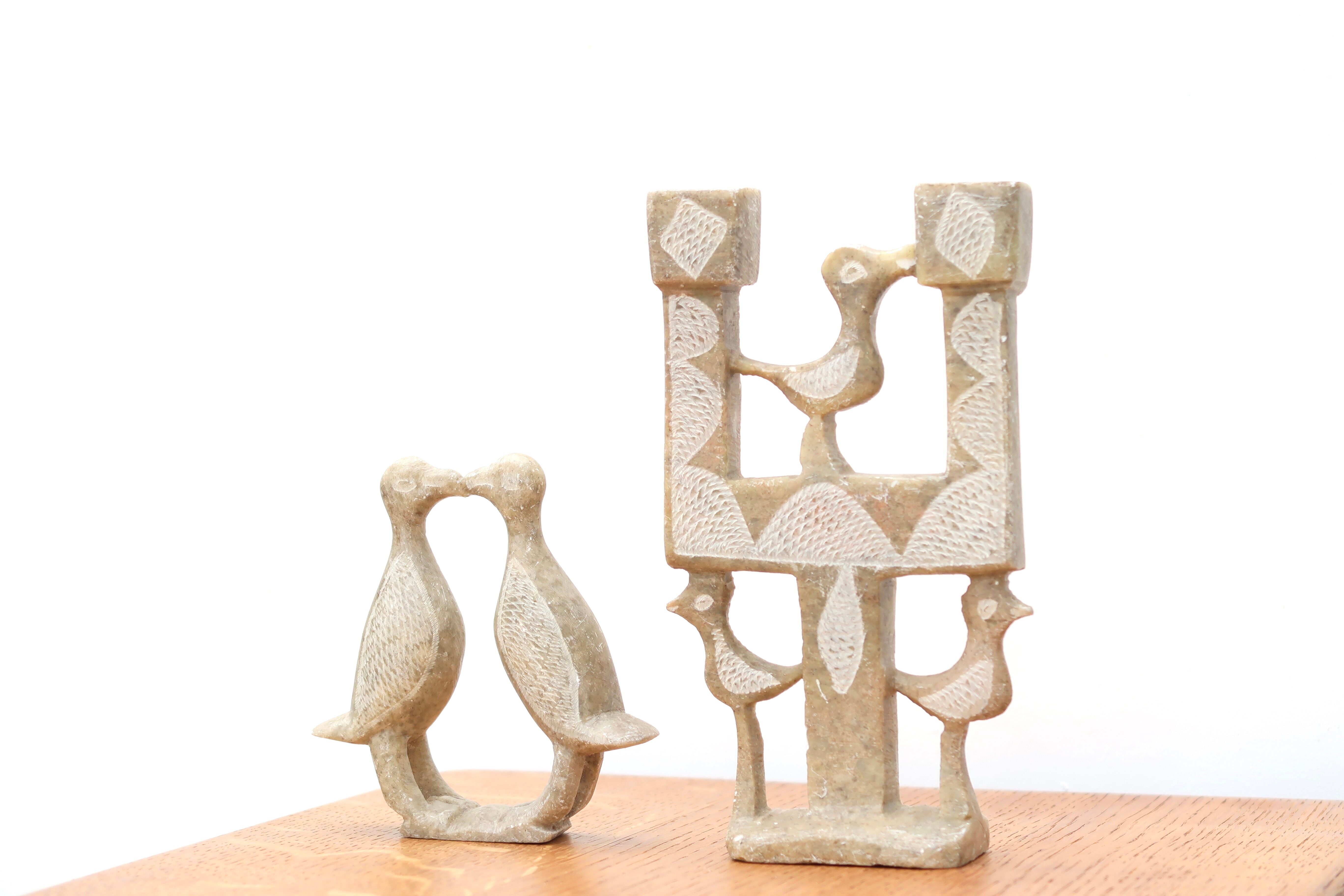 Moroccan stone bird paperweight, 70s