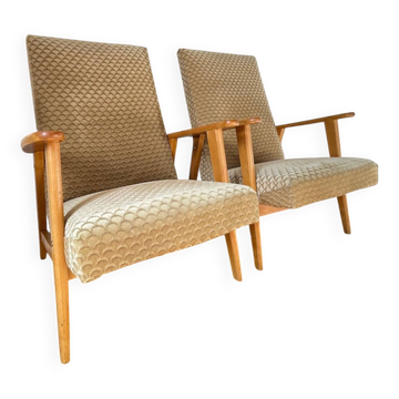 paire FAUTEUILS MANUCERE France Vintage