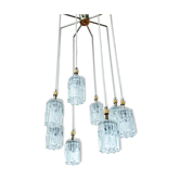 Suspension cristal moderniste 7 feux Allemagne années 60