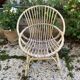 Set of 3 vintage rattan armchairs