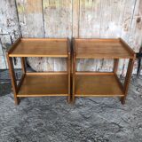 Pair of Vintage Wood Bedside Table #A320