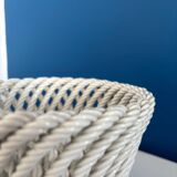 white openwork woven ceramic planter - elegant plant pot