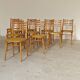 Lot de 10 chaises ton bystrice bois et cannage 1960