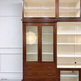 Large Classic English Art Deco Bookcase Library Cabinet