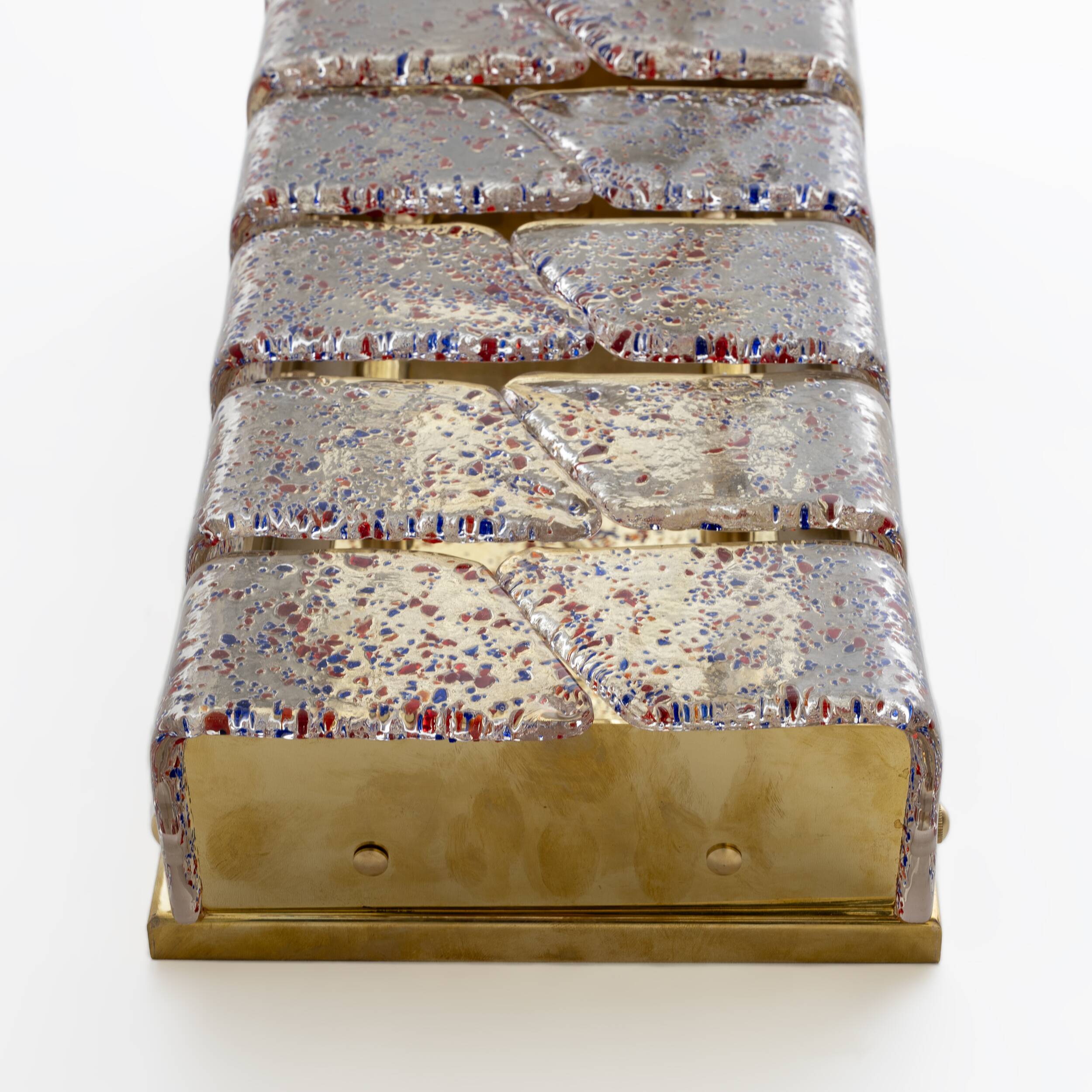 Pair of Mid-century Modern Style Italian Murano Glass and Brass Sconces